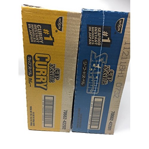 Nissin Cup Ramen Noodle Soup, Curry &Amp; Seafood Pack Of 6