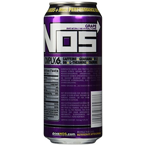 Nos Energy Drink, Grape, 16 Fl Oz Pack Of 8 Nos Energy Drink, Grape, 16 Fl Oz Pack Of 8