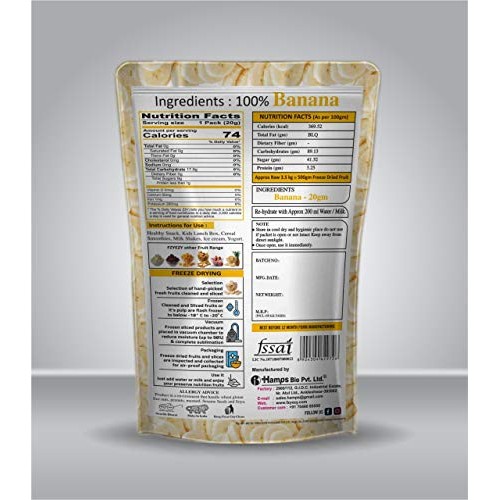 Fzyezy Natural Freeze Dried Banana Chips Snack For Kids And Adul