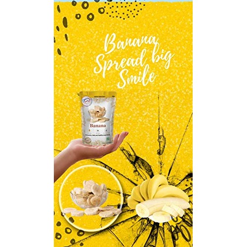Fzyezy Natural Freeze Dried Banana Chips Snack For Kids And Adul