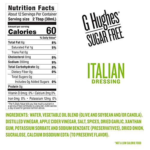 G Hughes 3/12 Fl Oz Sugar Free Mix Dressing Ital-Bals-Rasp 3