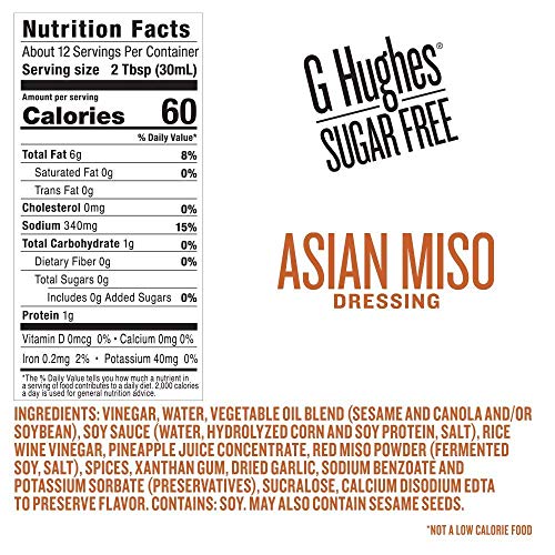G Hughes Sugar Free Asian Miso Dressing 3 Pack | Miso Salad Dr
