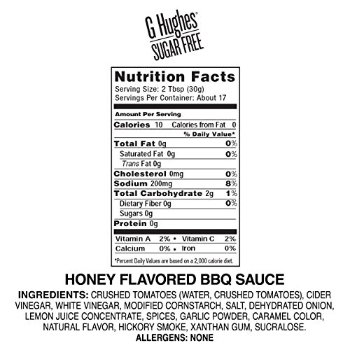 G Hughes Sugar Free Honey Bbq Sauce 18 Oz 3 Pack