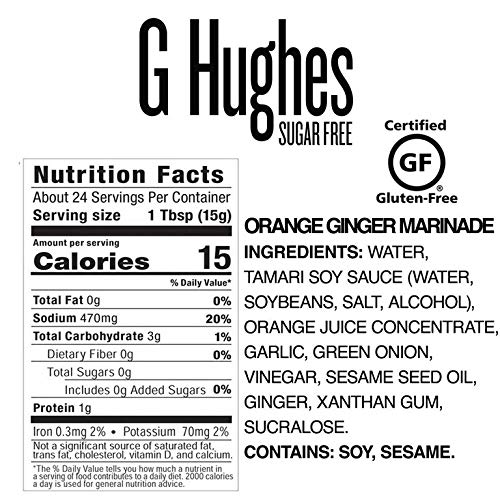 G Hughes Sugar Free Orange Ginger Marinade 13 Oz 3 Pack