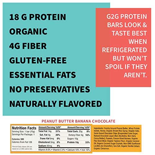 G2G Protein Bar, Almond Fruit Nut Protein Bar, 8 Count Box
