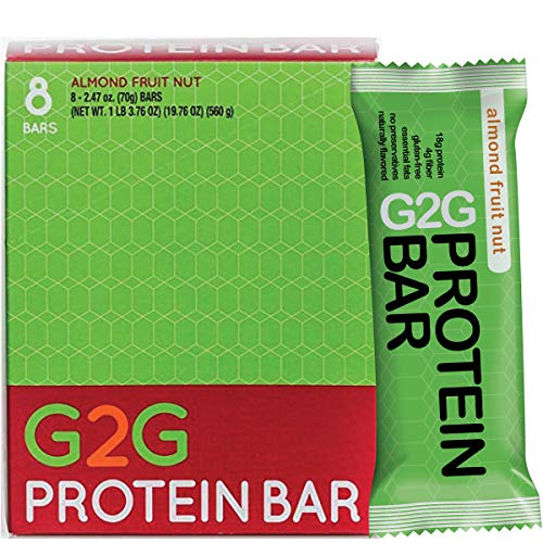 G2G Protein Bar, Almond Fruit Nut Protein Bar, 8 Count Box