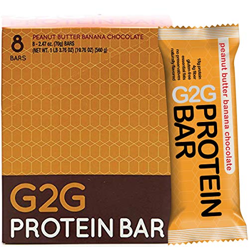 G2G Protein Bar, Peanut Butter Banana Chocolate Protein Bar, 8 C