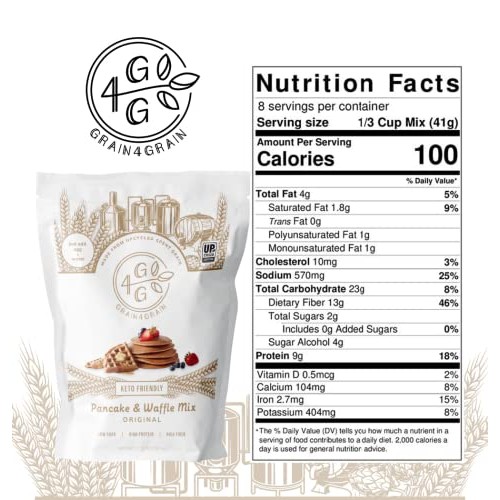 Keto Pancake & Waffle Mix by G4G Grain4Grain | High Protein, Low...