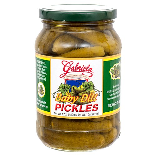 Gabriela Baby Dill Pickles 17Z Wholesale, 12 - Pack