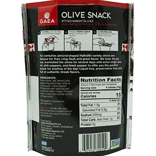 Gaea Non-Gmo Pitted Olive Snacks 3 Flavor Variety Bundle, 1 Each
