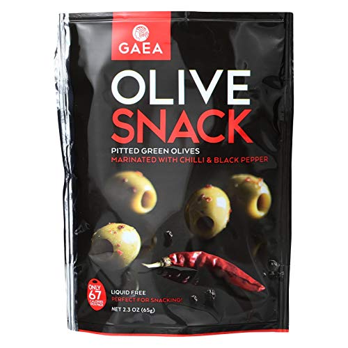 Gaea Olives - Green - Pitted - With Chili And Black Pepper - Sna
