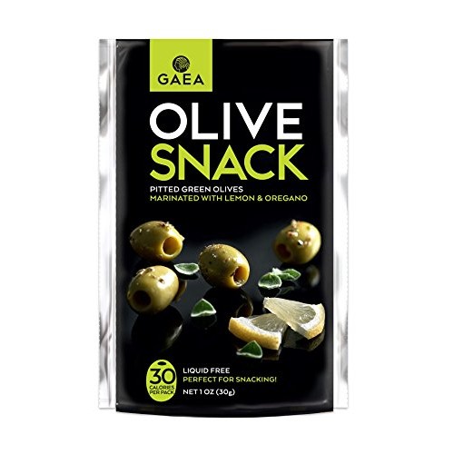 Gaea Snack Pack Pitted Green Olives With Oregano And Lemon Juice