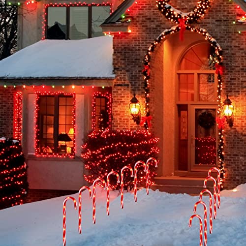 GAGALIFE 16-inch Candy Cane Lights, Outdoor Christmas Pathway Ma...