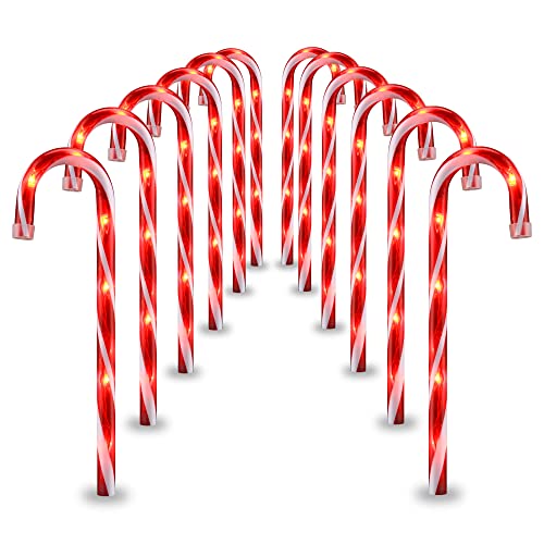 GAGALIFE 16-inch Candy Cane Lights, Outdoor Christmas Pathway Ma...