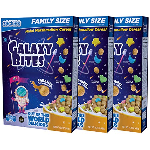 Galaxy Bites, Halal Marshmallow Cereal 16.9 Oz Box Pack Of 3