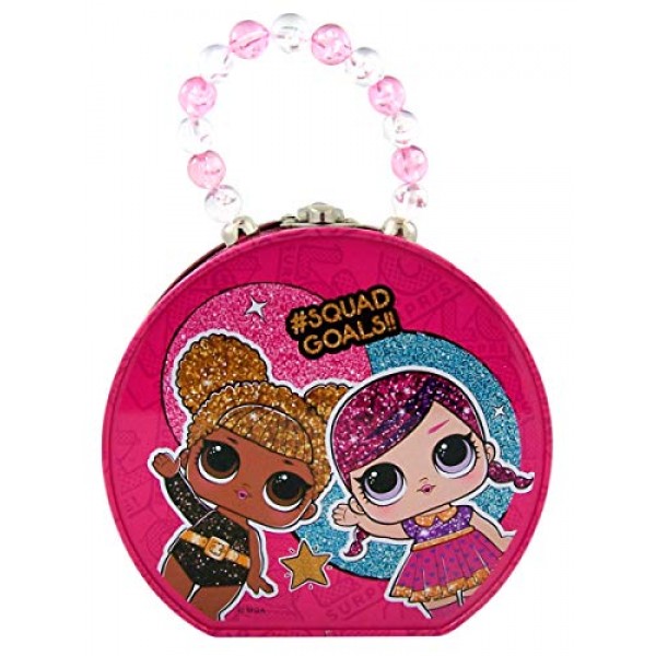 LOL Doll Surprise Metal Candy Filled Tin with Beaded Handle, 2.4...