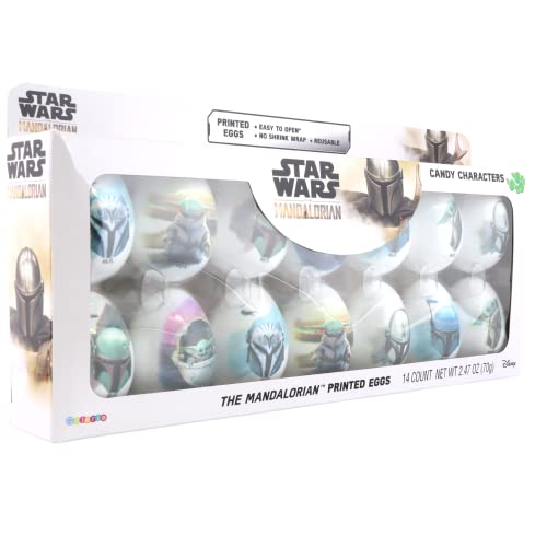 Star Wars Mandalorian Printed Eggs, Easter Basket Fillers, 14 C...