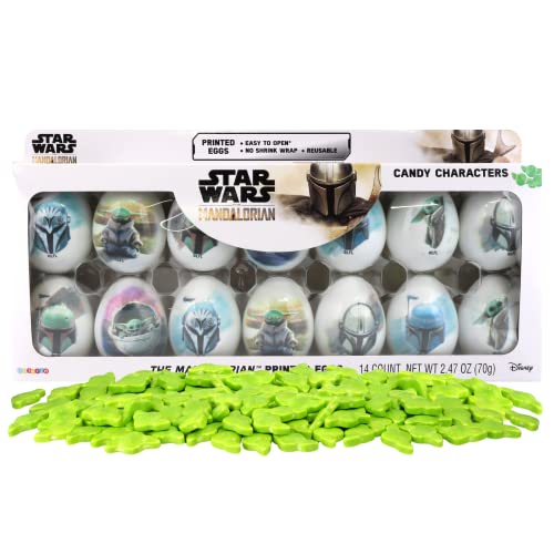 Star Wars Mandalorian Printed Eggs, Easter Basket Fillers, 14 C...