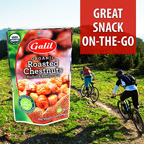 Galil Organic Roasted Chestnuts - 24 Count X 3.5 Oz Bags - Shell Galil Organic Roasted Chestnuts - 24 Count X 3.5 Oz Bags - Shell