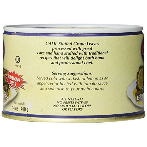 Galil Stuffed Grape Leaves Non-Gmo, 14-Ounce Cans Pack Of 12