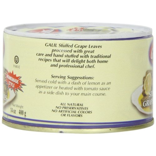 Galil Stuffed Grape Leaves Non-Gmo, 14-Ounce Cans Pack Of 12