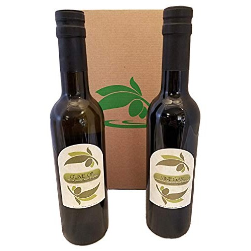 Gourmet Bottle Pair Of Basil Infused Extra Virgin Organic Olive