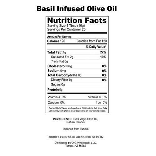 Gourmet Bottle Pair Of Basil Infused Extra Virgin Organic Olive