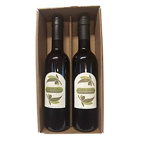 Gourmet Bottle Pair Of Basil Infused Extra Virgin Organic Olive