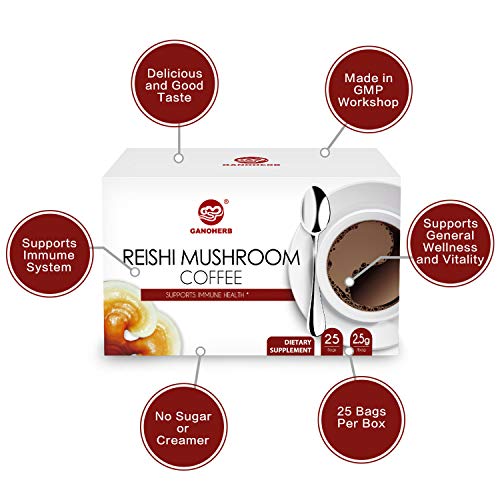 Ganoherb Reishi Mushroom Coffee 2 In 1 Instant Black Coffee-100%