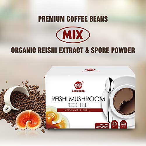 Ganoherb Reishi Mushroom Coffee 2 In 1 Instant Black Coffee-100%