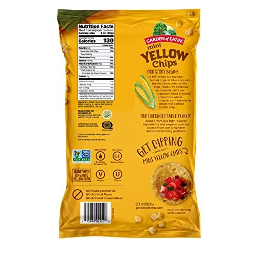 Garden Of Eatin Corn Tortilla Chips, Mini Yellow Rounds, 7.5 Oz