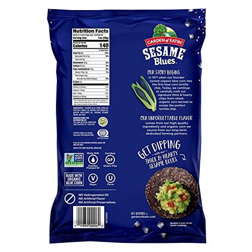 Garden Of Eatin Sesame Blues Corn Tortilla Chips, 7.5 Ounce, Pa
