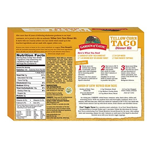 Garden Of Eatin Yellow Corn Taco Dinner Kit, 12 Taco Shells, 9.