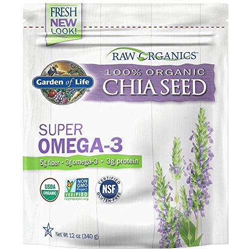 Garden Of Life Raw Organic Omega 3 Chia Seeds - Superfood For He