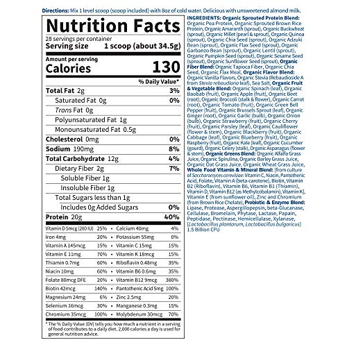 Garden Of Life Meal Replacement Vanilla Powder, 28 Servings, Org