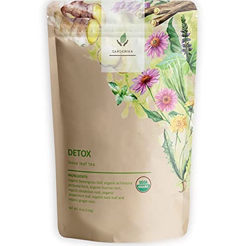 Gardenika Organic Detox Loose Leaf Herbal Tea, Ayurvedic, Caffei