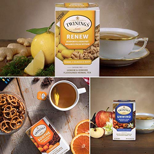 Twinings Wellness Tea Bags Sampler - Herbal, Caffeinated, Caffei