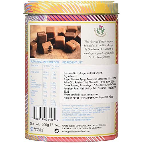 Gardiners Of Scotland Assorted Fudge Tartan Tin, 7 Ounce