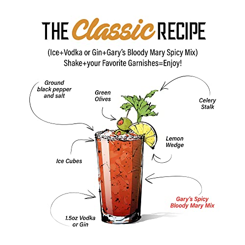 Bloody Mary Mix, Premium Drink Mixer, Unique Blend with Real Coc...