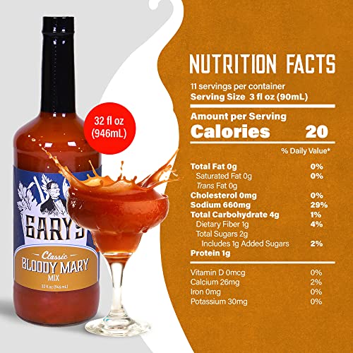 Bloody Mary Mix, Premium Drink Mixer, Unique Blend with Real Coc...