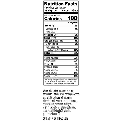 Gatorade Super Shake, Chocolate, 30G Protein, 11.16 Fl Oz Carton