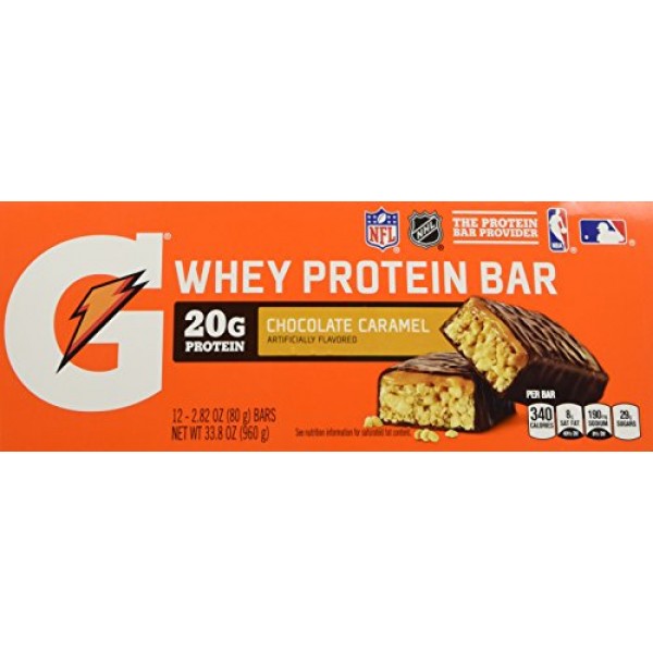 Gatorade Whey Protein Bars, Chocolate Caramel, 2.8 Oz Bars Pack