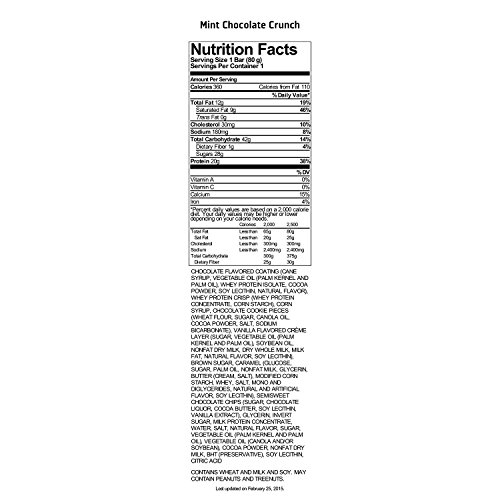 Gatorade Whey Protein Bars, Mint Chocolate Crunch, 2.8 Oz Bars