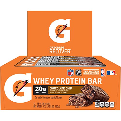 Gatorade Whey Protein Recover Bars, Chocolate Chip, 2.8 Ounce Ba
