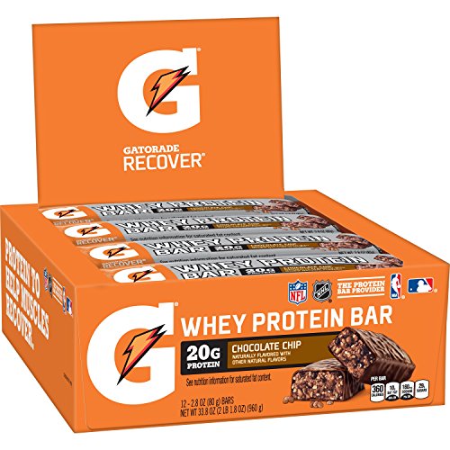 Gatorade Whey Protein Recover Bars, Chocolate Chip, 2.8 Ounce Ba