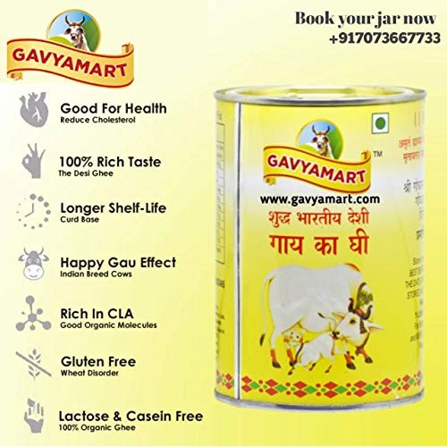 Gavyamart A2 Cow Ghee ,Grassfed Ghee – Pasture Raised, Hand Craf