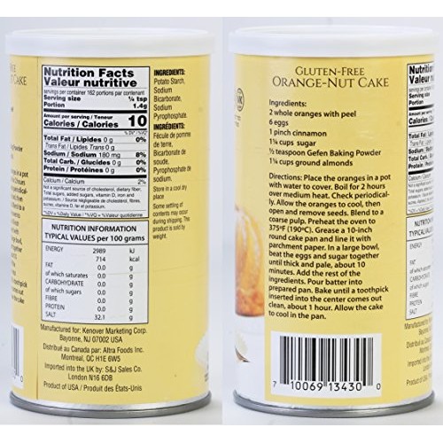 Gefen Aluminum Free Baking Powder, 8Oz 2 Pack, Total Of 1Lb, G