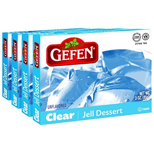 Gefen Clear Unflavored Jello, 3Oz 4 Pack