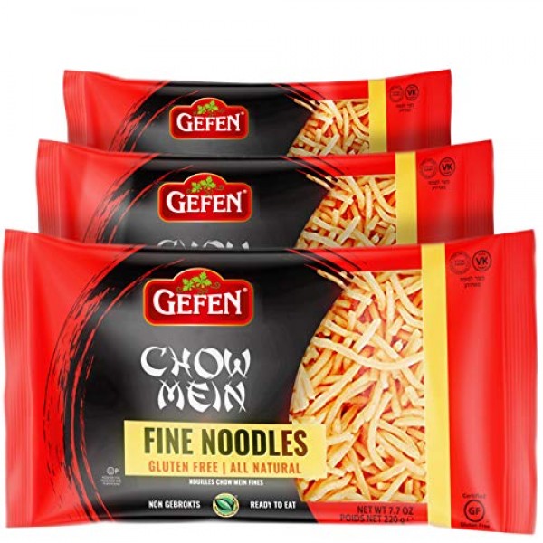 Gefen Gluten Free Chow Mein Fine Noodles, 8Oz 3 Pack Ready To