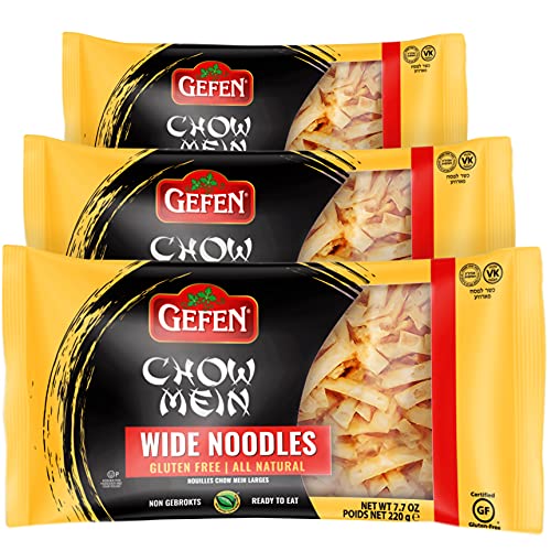 Gefen Gluten Free Wide Chow Mein Noodles, 8 Ounce 3 Pack Ready